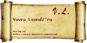 Vavro Leonóra névjegykártya